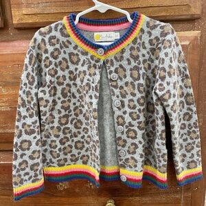 Boden girls 5-6y Leopard Print Cardigan